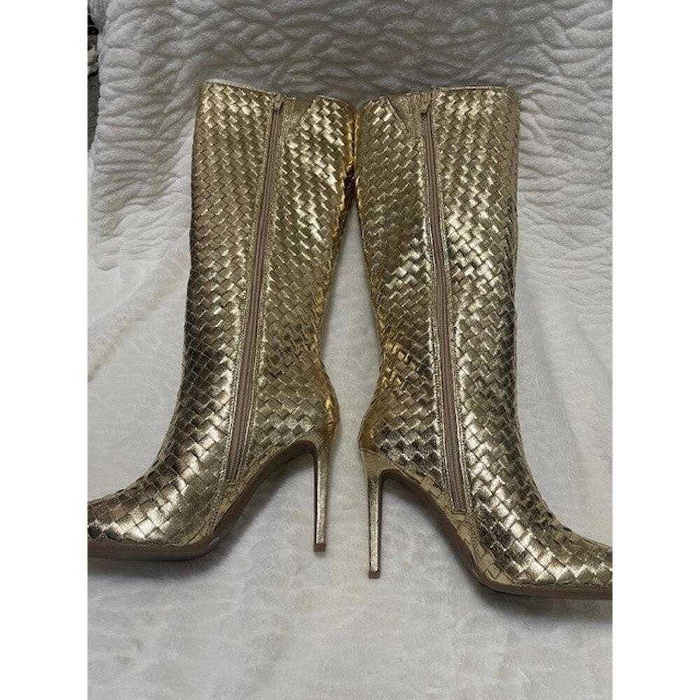 Size 7 - INC Gold Woven boot - NWT - RETAILS $229.50 - Picture 3 of 4